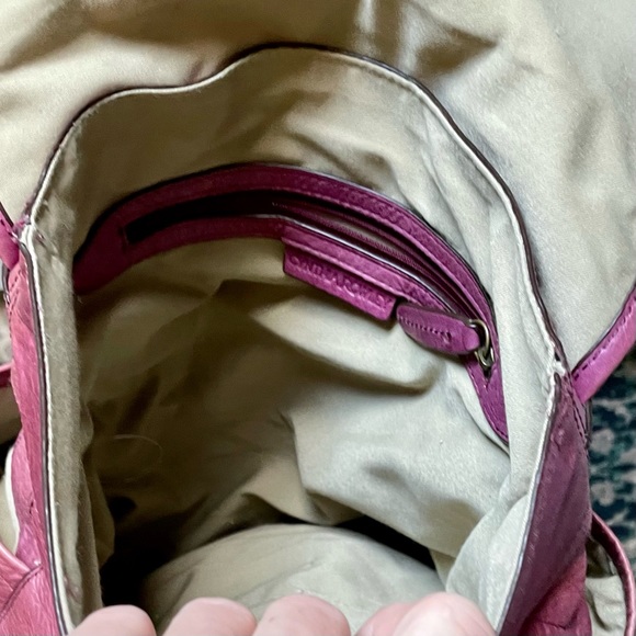 Cynthia Rowley Light Red Burgundy Leather Convertible Handbag Backpack Purse - Picture 11 of 11